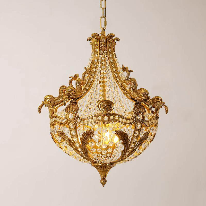 法式中古酒店卧室走廊玄关楼梯间欧式宫廷全铜别墅衣帽间脱蜡灯具