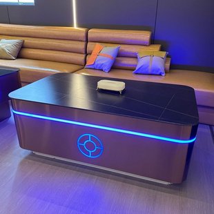 酒吧KTV专用茶几岩板大理石钢化玻璃可发光吧台桌不锈钢桌子定制
