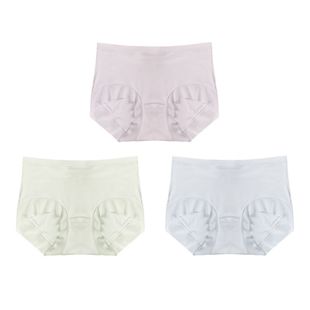 一码通穿轻薄速干无痕女内裤三条装 棉桑蚕丝混纺裆包臀三角底裤