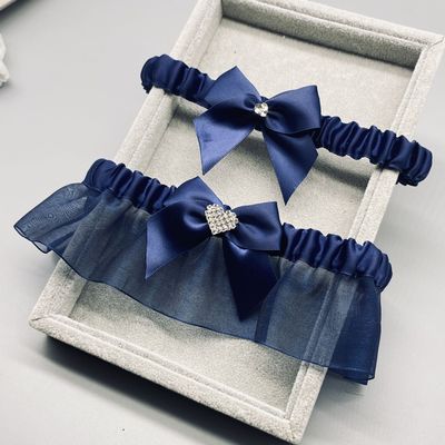 garter新品新娘袜带 爱心钻蝴蝶结吊袜带 欧美婚礼白色腿饰袜带