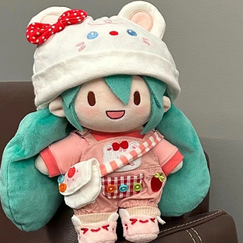 初音fufu棉h花娃娃未来20cm毛绒公仔换装玩偶娃衣服女生节日礼物