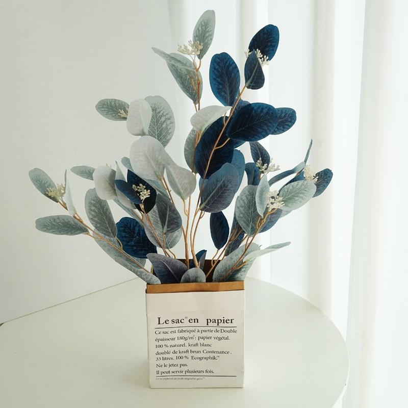 北欧insc尤加利叶子仿真植物装饰花假花家居客厅餐桌摆件摆放摆设