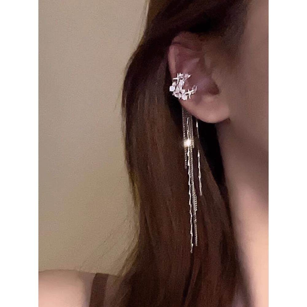 新款长款流苏耳夹女无耳洞耳饰耳骨夹无痛小众高级感耳环