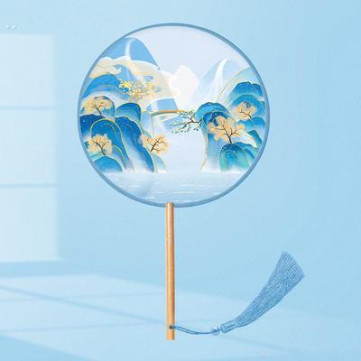 醉青波舞扇剧目儿童和成人舞蹈表演经典舞蹈道具双面绣流苏