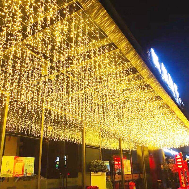 冰灯彩灯闪灯串满天星网红条灯窗帘瀑布灯户外气氛灯店铺装饰灯