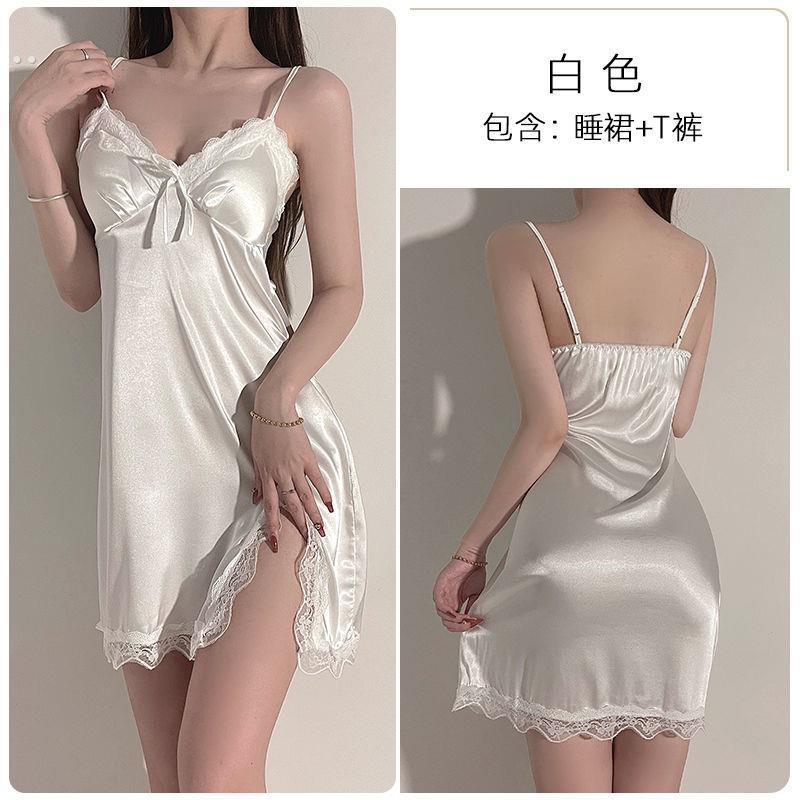 性感睡衣女款2024新款夏季冰丝薄款纯欲蕾丝高级感吊带睡裙