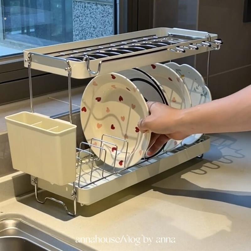 沥水碗盘架304不锈钢碗筷餐具收纳架厨房置物架抹布碗碟晾碗架子