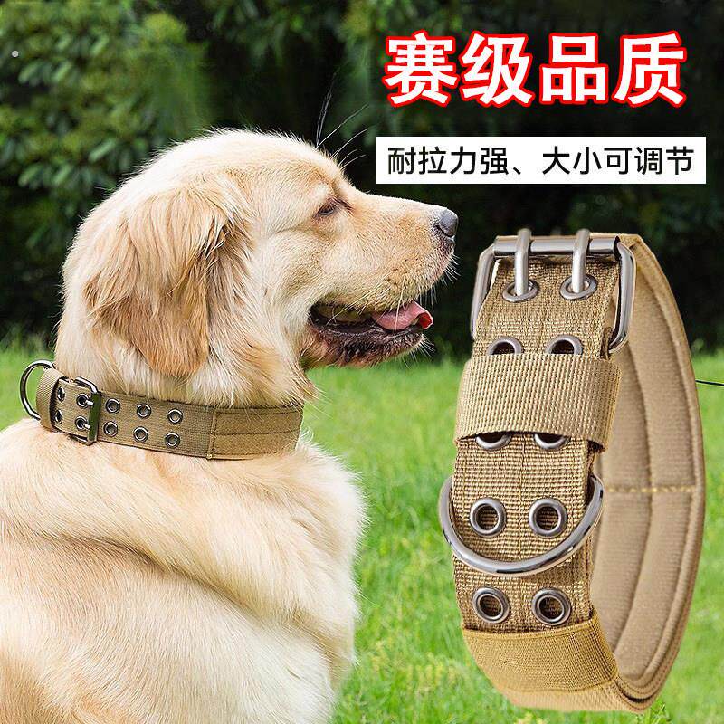 赛级品质狗狗项圈大型犬中型犬耐拉力强大小可调节脖圈护颈牵引绳