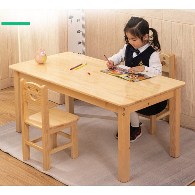 幼儿园实木桌子桌椅儿童学习桌椅套装宝宝玩具桌写字小书桌长方形