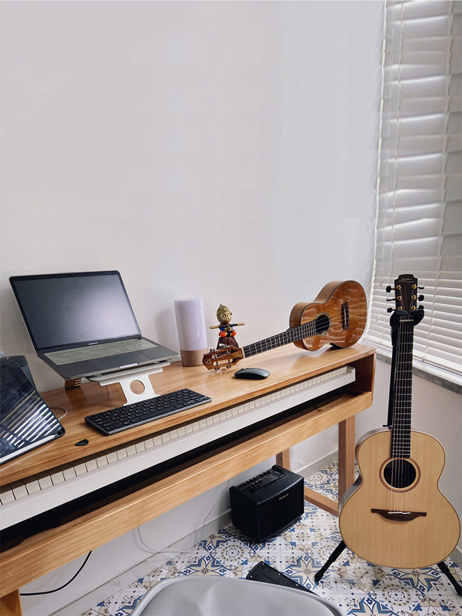 琴桌工作台写字实木琴桌电钢琴工作台工作室桌录音棚调音键盘桌