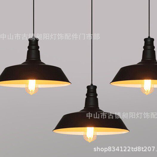 美式乡村工艺复古吊灯 铁艺吊灯锅盖灯 单头铁艺锅盖灯