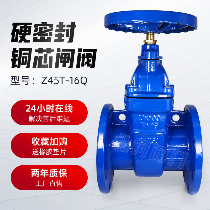 铜杆铜芯闸阀 球墨铸铁法兰防护闸阀 暗杆硬密封人防阀门Z45T-16Q
