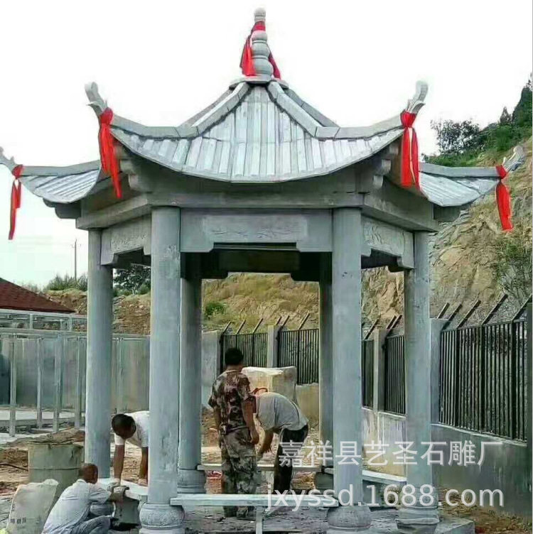 厂家供应定做中式石亭子 花岗岩园林摆件大理石凉亭景观雕塑