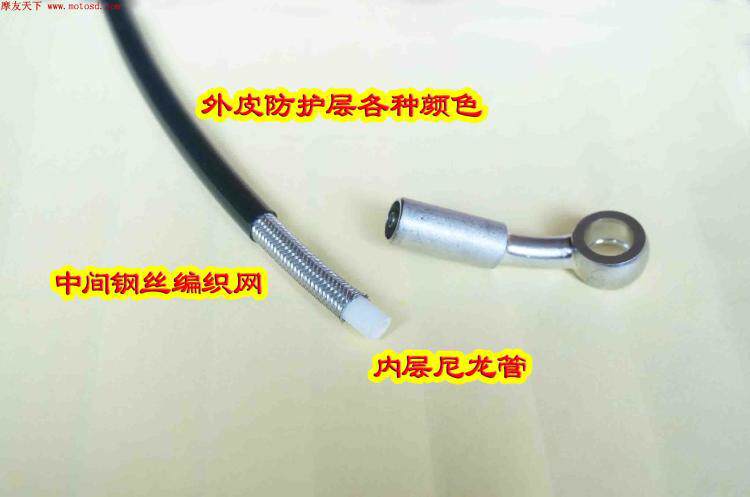 摩托车高强度刹车钢线(刹车/制动油管)钢喉接头样式黑色头