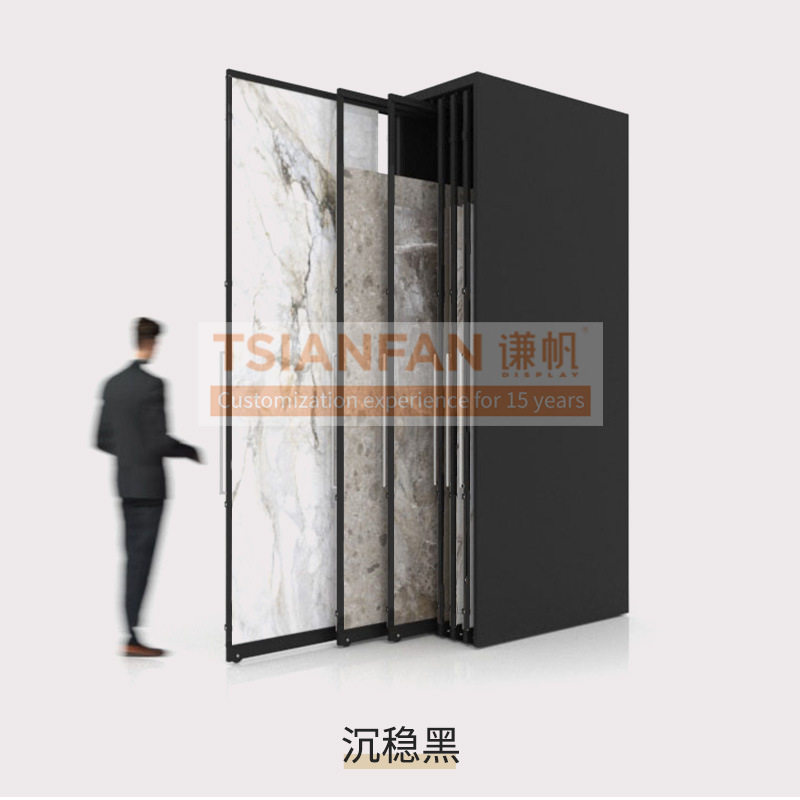 定制岩板展架抽拉式瓷砖展示架木地板推拉架立式抽拉展柜厂家直供