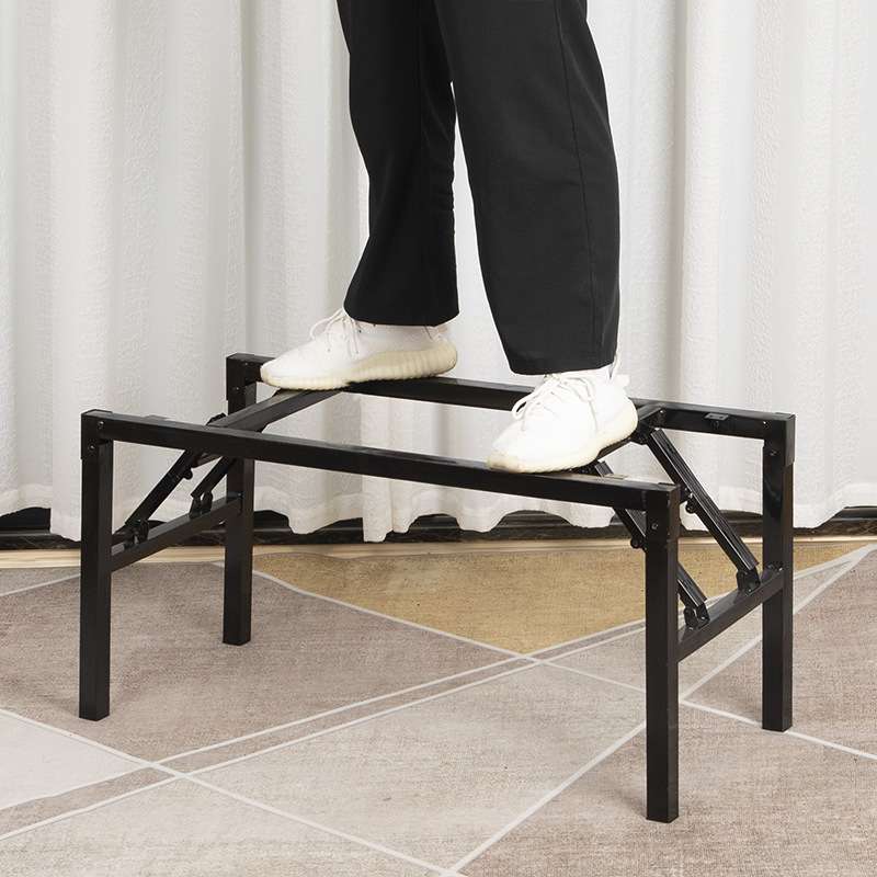 折叠桌架子桌腿支架长方形金属餐桌脚桌子腿 桌折叠支撑架 铁桌架