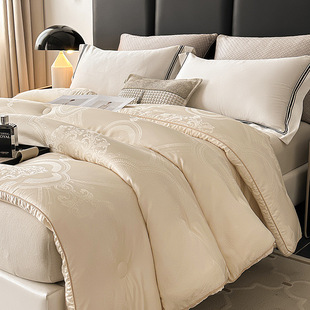 新款大提花含棉大豆纤维被芯立体被子母被双胎被子加厚大豆冬被子