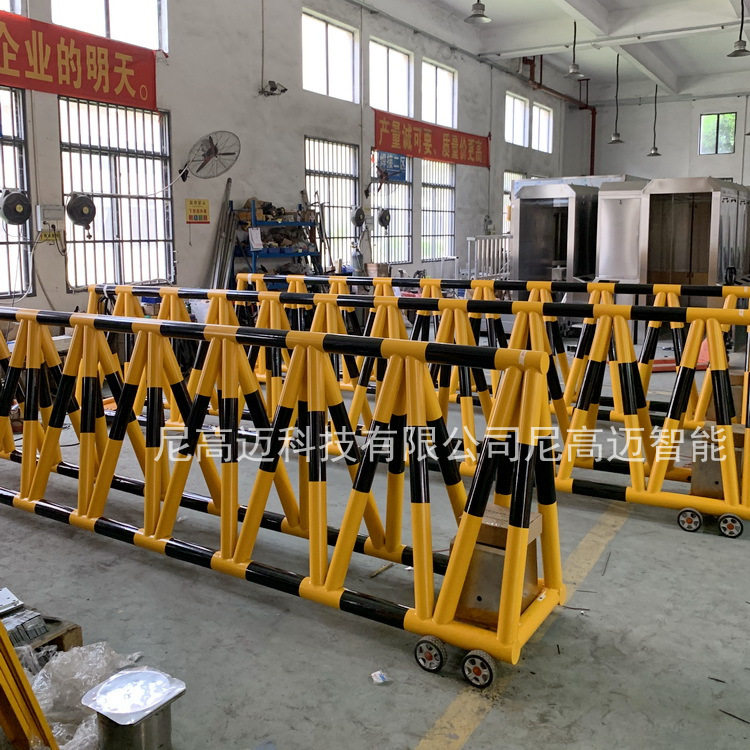 电动伸缩拒马护栏 双层式可移动三脚架移动防撞路障 道路阻拦设备