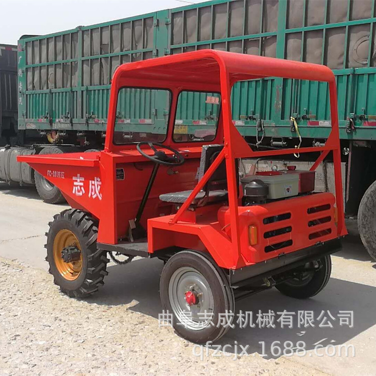 建筑工地前卸式翻斗车 柴油动力物流运输翻斗车 小型液压自卸车