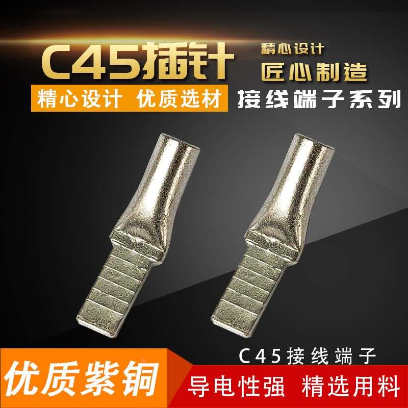 接线端子插片铜鼻子铜线耳C45-10插针电线接头冷压端子紫铜空开