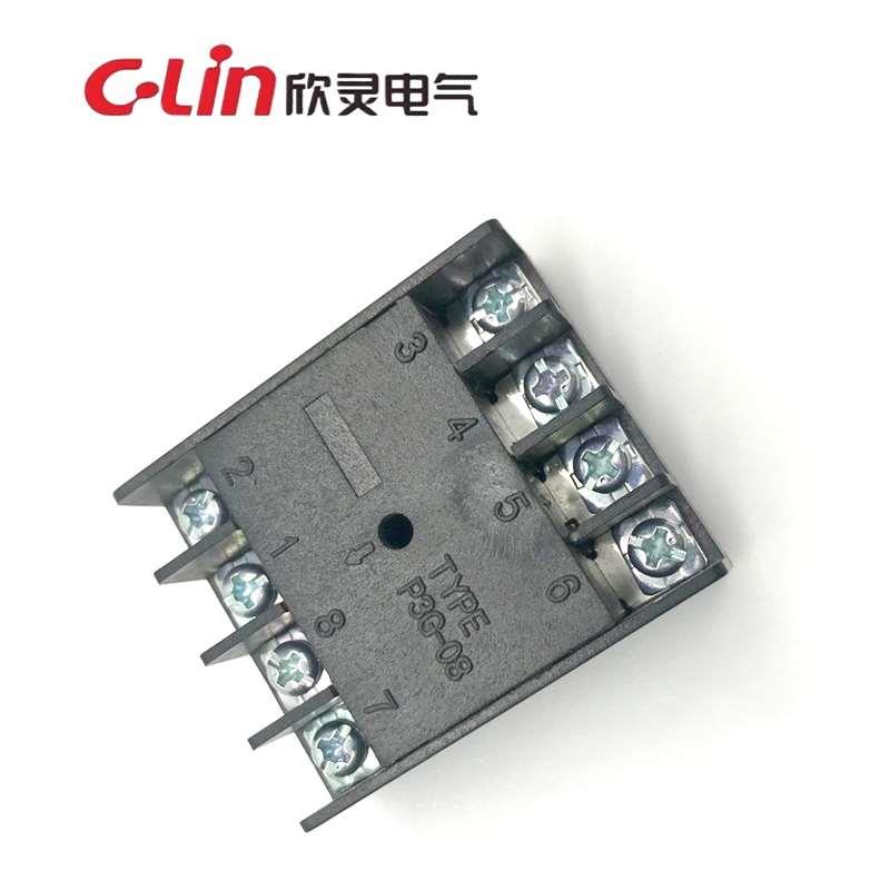 高品质时间继电器底座P3G-08 反向板后接线底座反座P3G-08A 8插脚