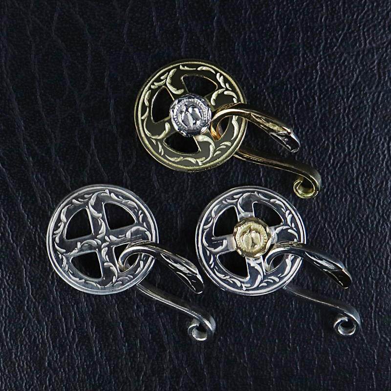 菊地健ken kikuchi唐草点金十字轮鹰头钩鹰钩勾纯银素轮金轮项链