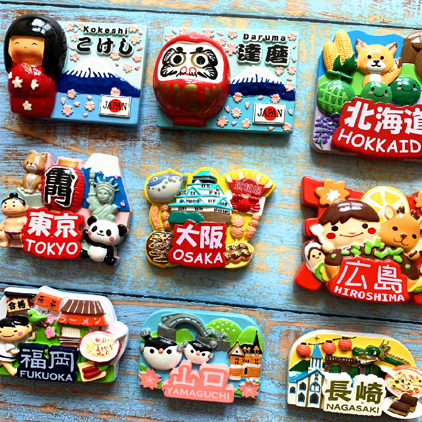 日本东京冰箱贴大阪冲绳日式福冈北海道长崎磁贴旅游纪念磁贴