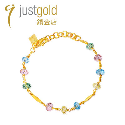 justgold鎮金店葡萄乐樱桃乐足金黄金手链手镯时尚个性1216951Y