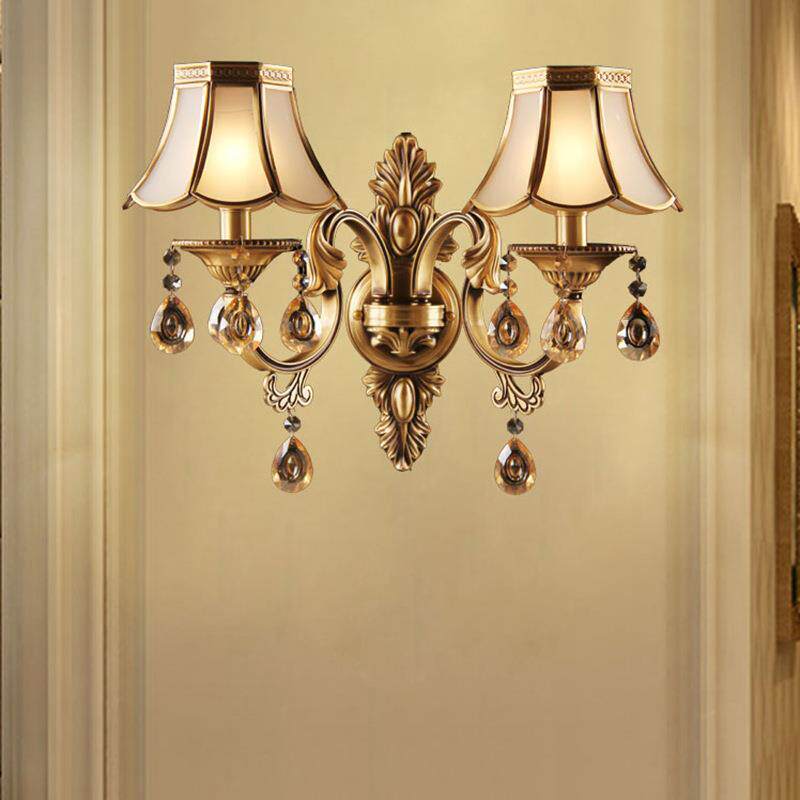 双头欧式水晶壁灯地中海过道玄关阳台走廊墙灯床头壁灯2885