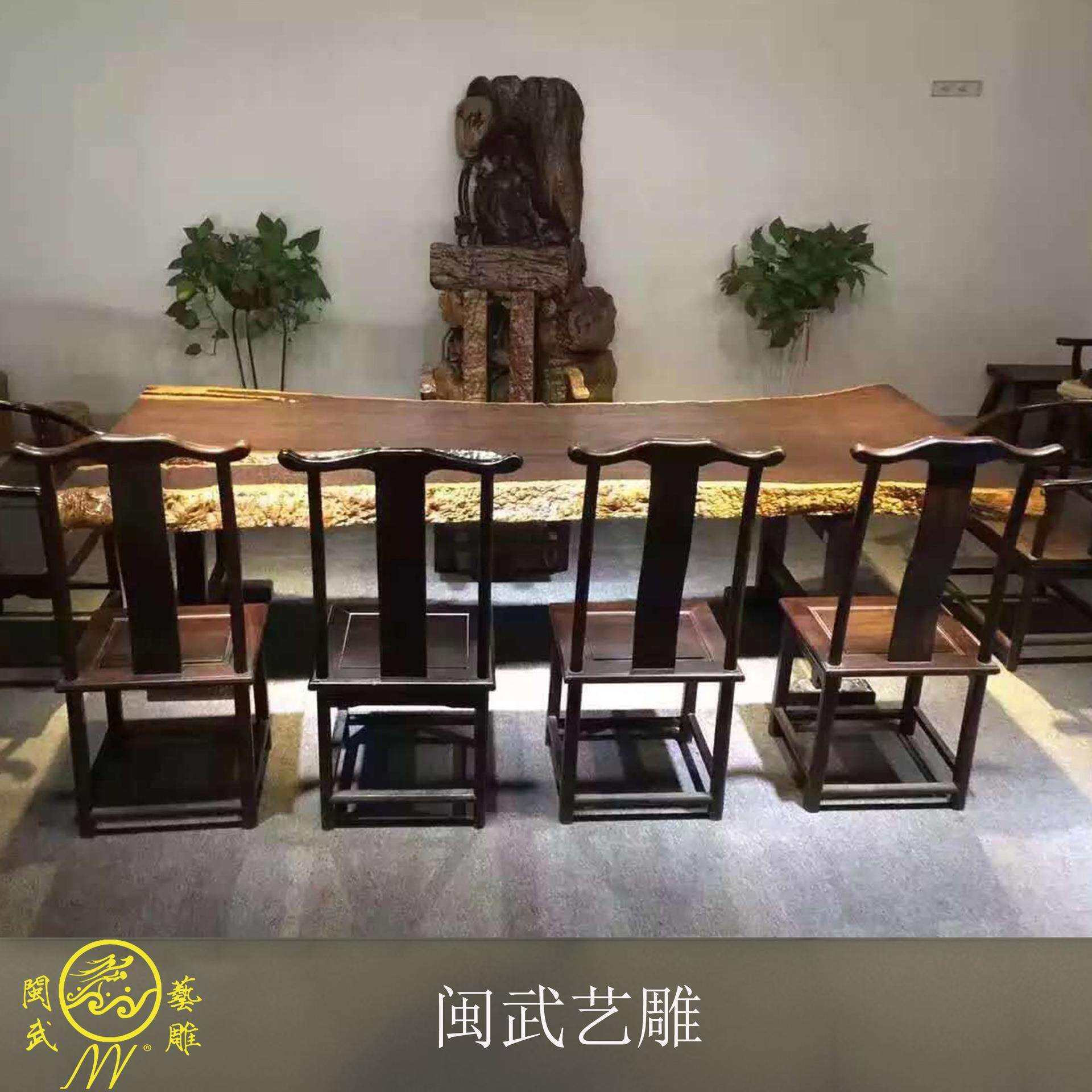 非洲花梨木黑檀大板黑檀实木大板茶桌书桌办公桌现货工厂