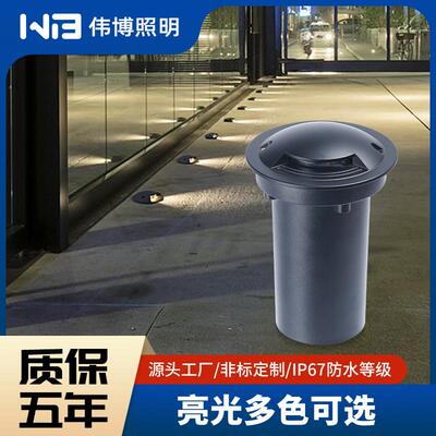 led走道灯嵌入式户外防水地埋龟背灯侧面透光墙角栈道广场台阶灯