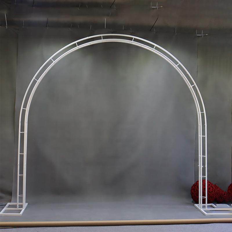 新款婚庆铁艺弧形架子婚礼舞台背景加厚拱门白色U型架子花门插花