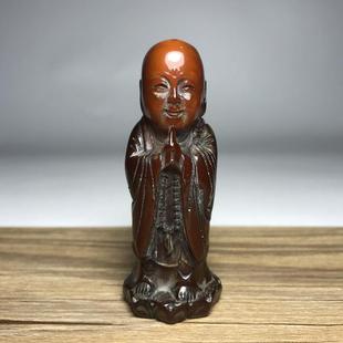 仿古古玩杂项工艺品牛角手把件挂件文玩精雕人物童子小佛工艺精细