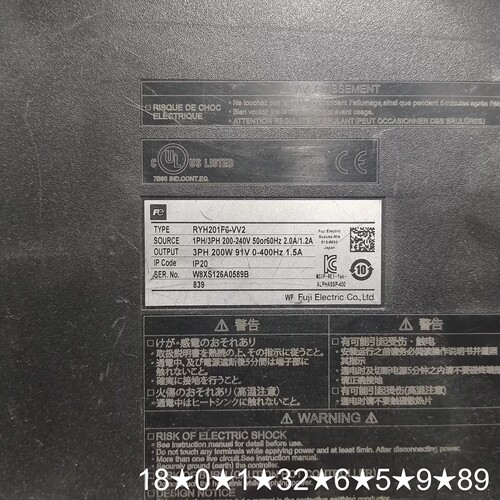 F6伺服驱动器RYH201F6-VV2，200W功率，原