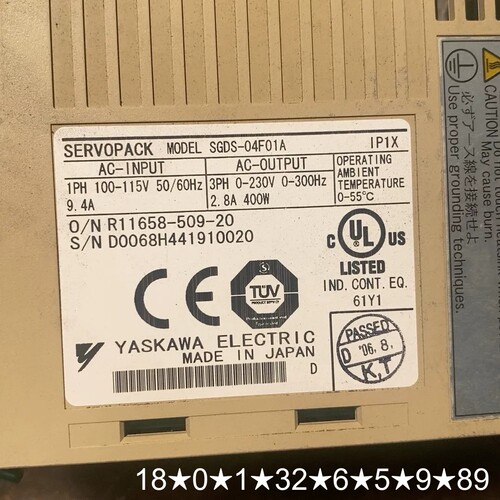 SGDS-04F01A。400W伺服驱动器，