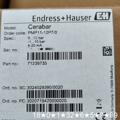 EH压力变送器 PMP11-AA1U1PBWJJ(PMP1