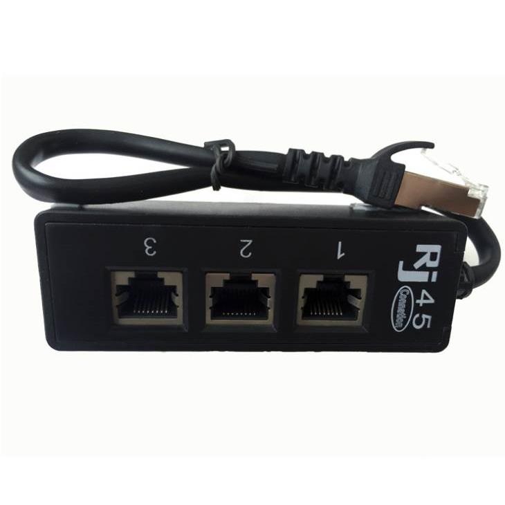 网络连接器 网线延长器 RJ45 网口一分三转接头八芯分线器