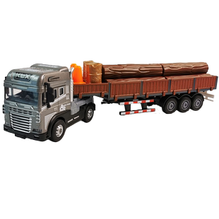 运木车合金儿童模型车可拆卸运输路障抓木玩具加长货车重型大卡车