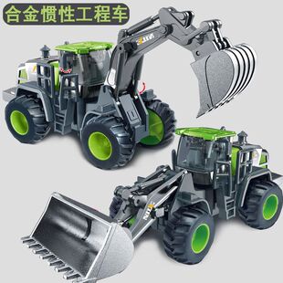 轮式挖掘机儿童合金工程车套装玩具压路机铲车叉车推土机模型男孩