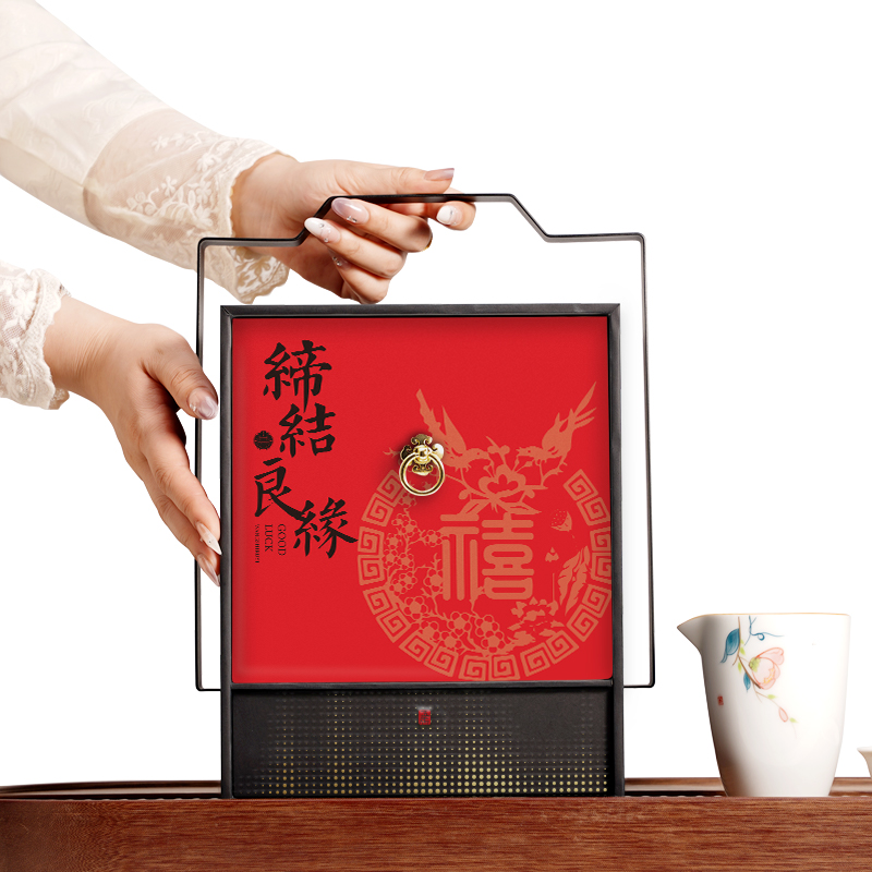 10缔结良缘-提篮礼盒红茶铁观音岩茶白茶高端茶叶礼品送礼包装