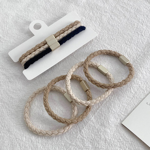 ins日韩简约发圈高弹皮筋加粗耐用编织发绳百搭女生扎高马尾头绳