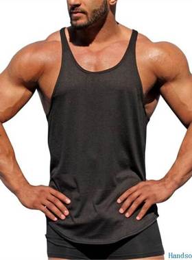 Y Back Gym Stringer Tank Top Men Cotton Vest男工字背心细带棉