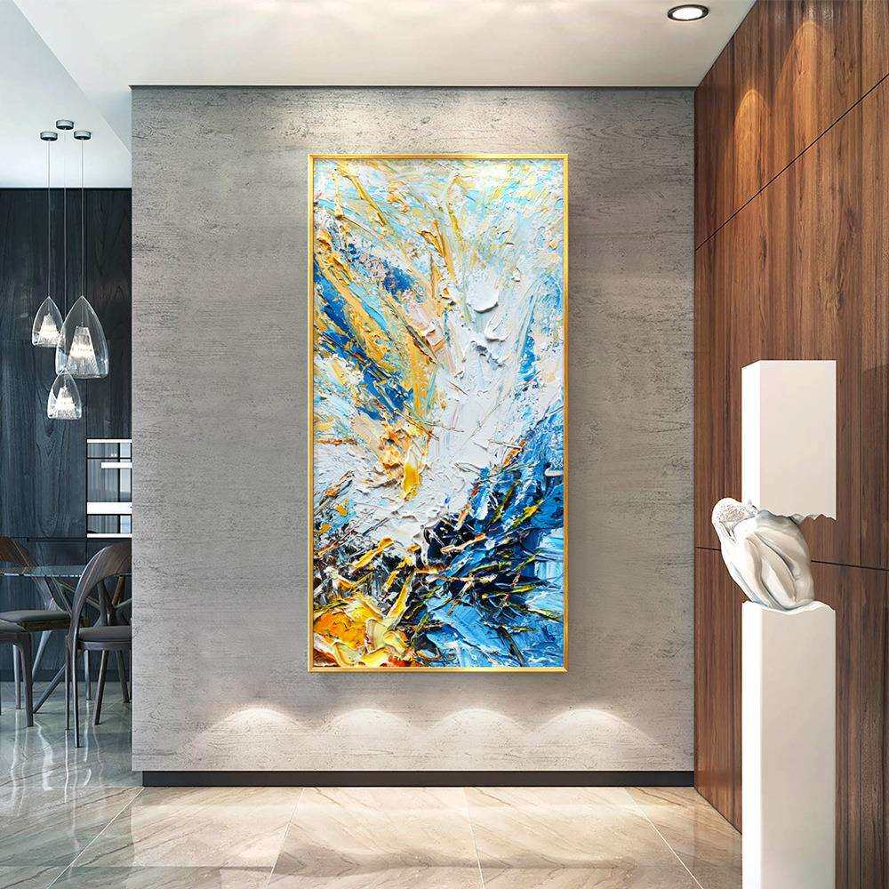 资深画师纯手绘油画抽象挂画现代走廊客厅玄关壁画手工立体大芬村