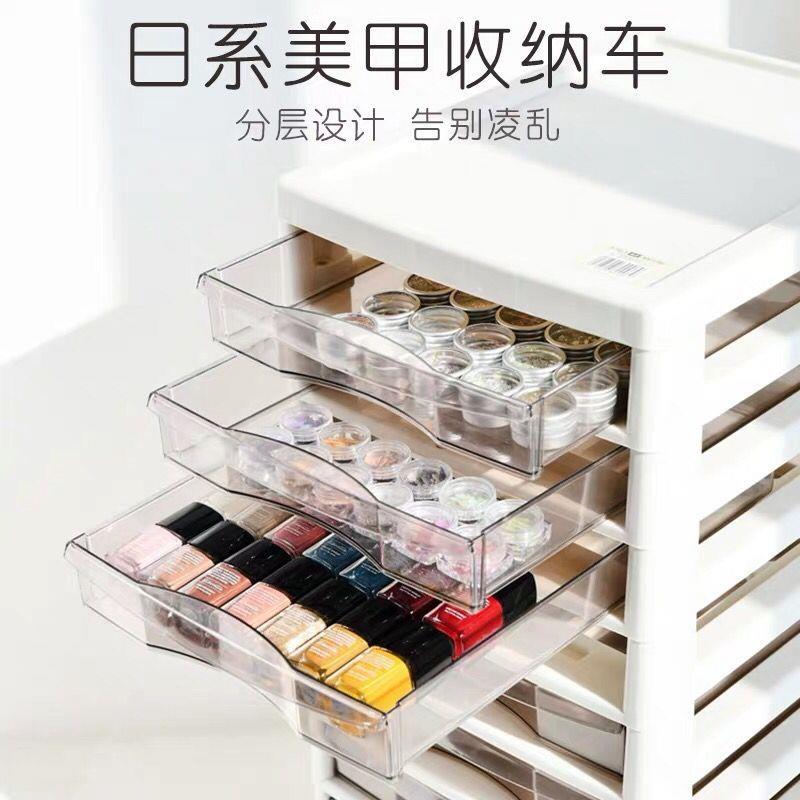 美甲小推车饰品工具收纳盒多层桌面置物架可移动抽屉式收纳箱