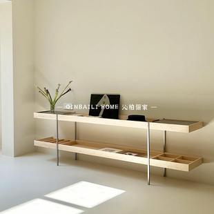 简约工业风实木餐边置物架酒店浴室浴巾架餐厅酒柜架多功能吧台