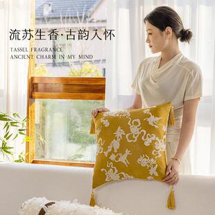新中式抱枕沙发客厅轻奢高级感茶室飘窗榻榻米靠垫2025新款靠枕套