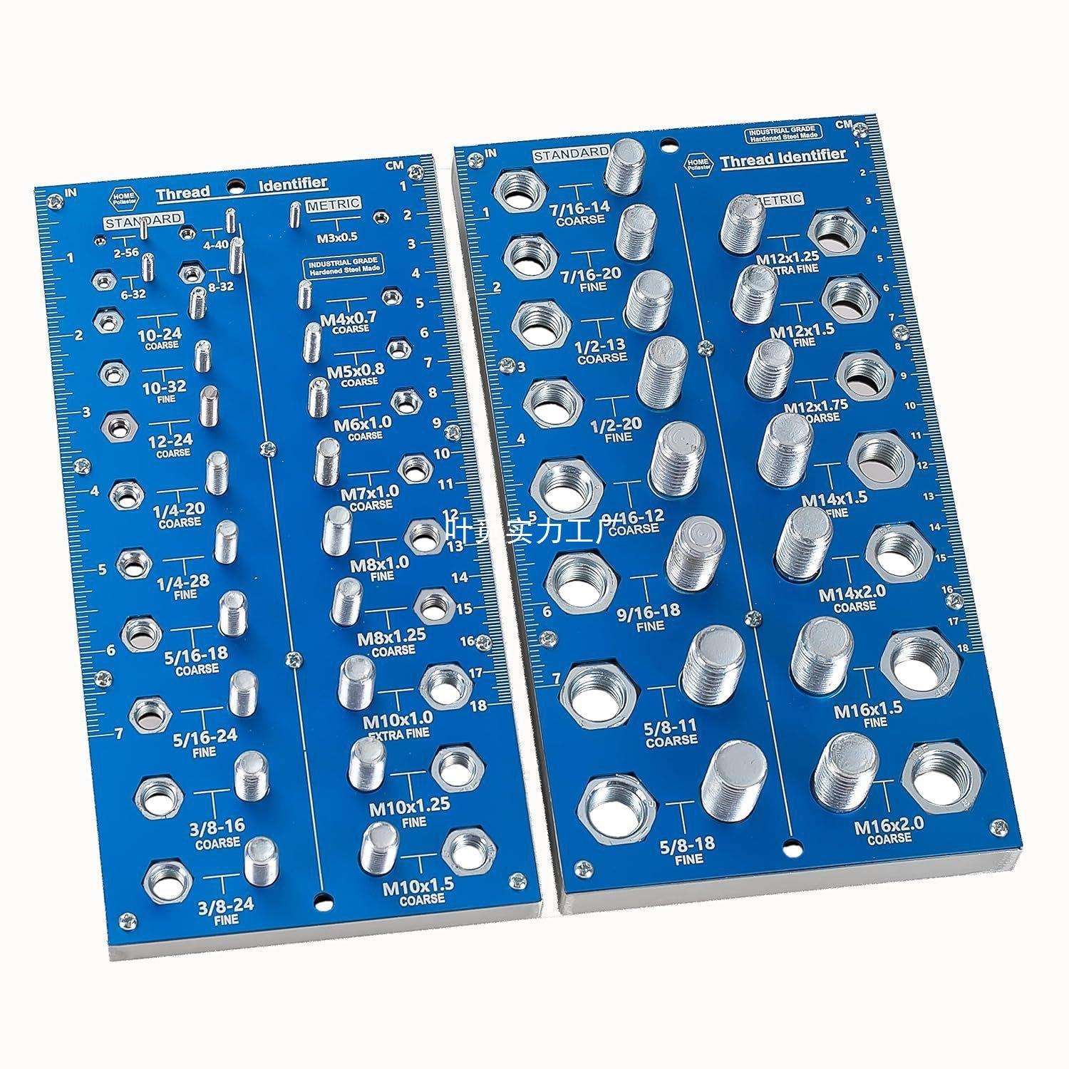 38孔螺丝规 蓝色色2合一螺丝测量规 公子规2-in-1 Thread Ch