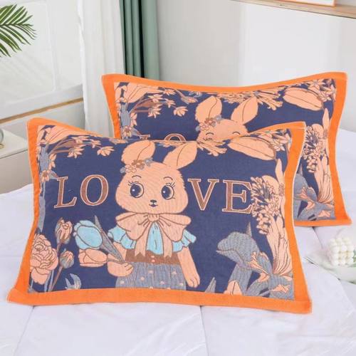 2025新款情侣加大棉纱四季枕巾成人加厚四季通用盖枕芯枕套