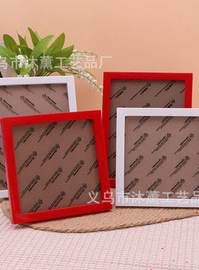 2025新款儿童DIY创意白色塑料正方形15x15红相框钻石画