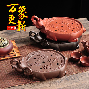 大号干泡 功夫茶盘紫砂茶海壶承万象更新茶具葫芦茶盘茶托储水式